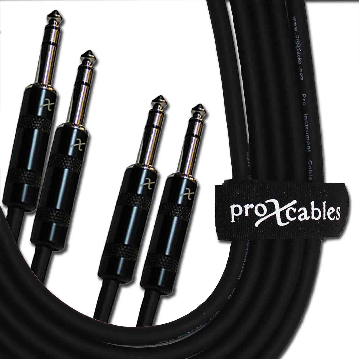 Prox XC-DTRS5 Balanced Dual 1/4" TRS-M to Dual 1/4" TRS-M High Performance Audio Cable - 5 Feet - Hollywood DJ