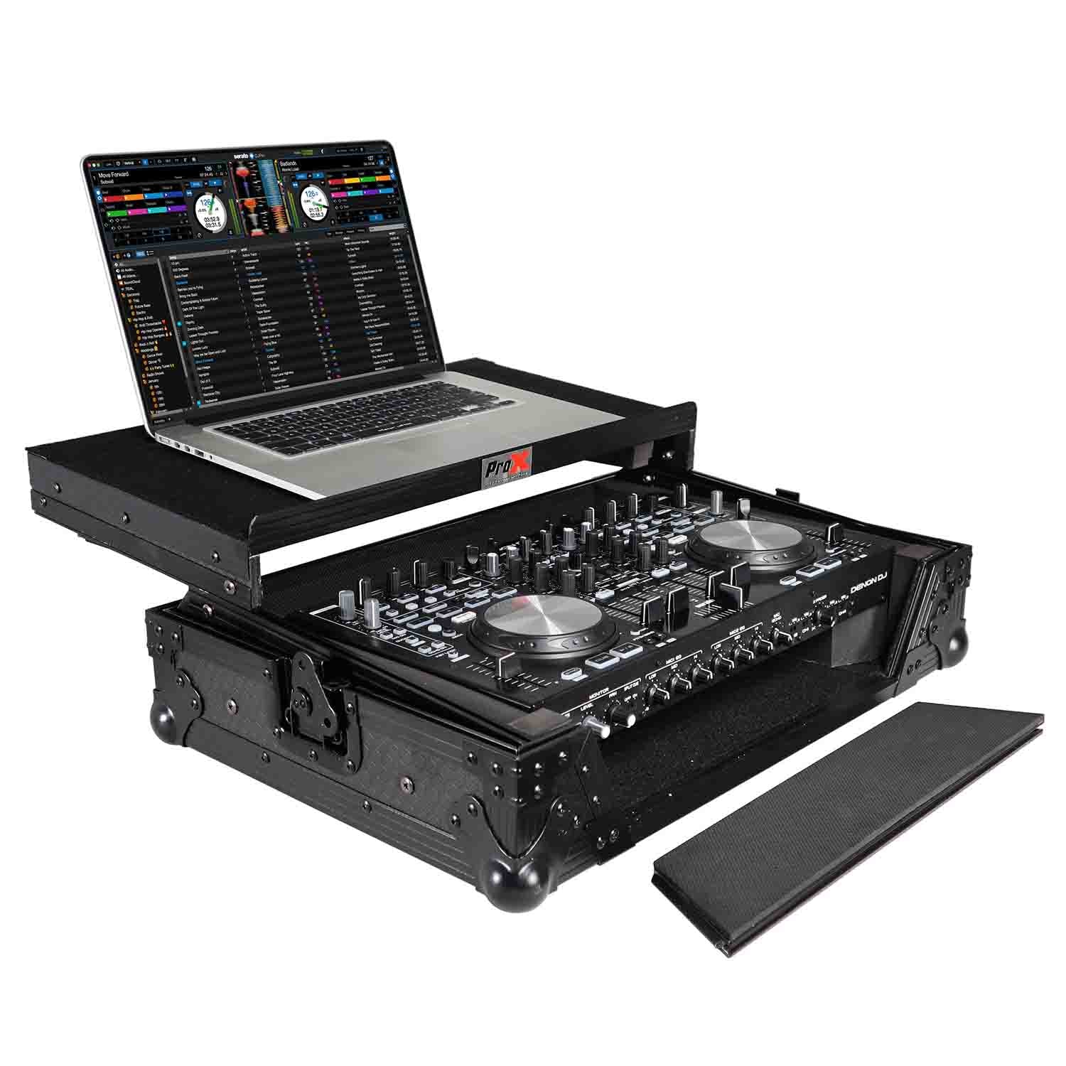 B-Stock: ProX XS-DNMC6000LTBL DJ Flight Case for Denon DNMC6000 - MC6000MK2 Digital Controller - Black on Black - Hollywood DJ