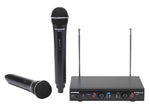 Samson SWS212HH-E, Stage 212 Frequency Agile Dual Channel Handheld VHF Wireless System - 173 to 198 MHz - Hollywood DJ