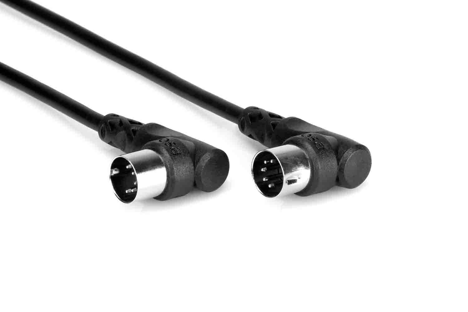 Hosa MID-303RR Right-angle MIDI Cable, Right-angle 5-pin DIN to Same - 3 Feet - Hollywood DJ