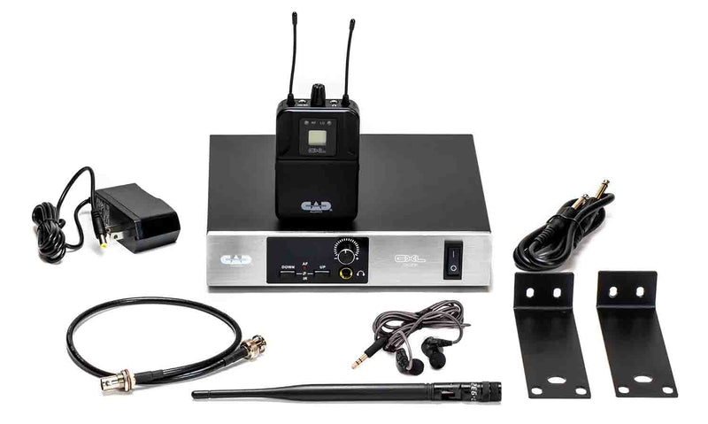 CAD Audio GXLIEM Wireless In Ear Monitor System Includes MEB1 Earbuds, Rack Mount Ears and Antenna Relocation Kit - Hollywood DJ