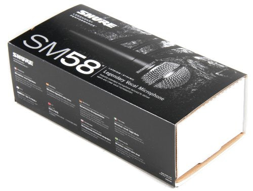 Shure SM58-LC Dynamic Vocal Microphone Cardioid Pickup 50Hz-15kHz Response Stand Adapter Zippered Carrying Case | Open Box - Hollywood DJ