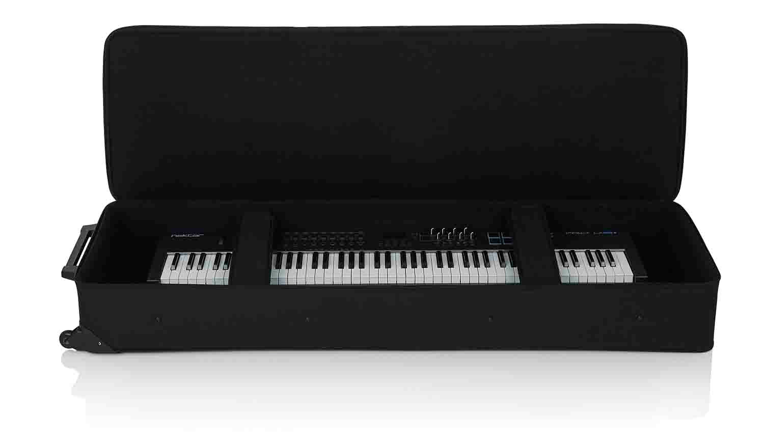 Gator Cases GK-88 XL Rigid Lightweight Case for Extra Long 88 Note Keyboards with Wheels - Hollywood DJ