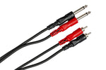 Hosa Stereo Interconnect Cable Dual 1/4-inch TS Male to Dual RCA Male - Hollywood DJ
