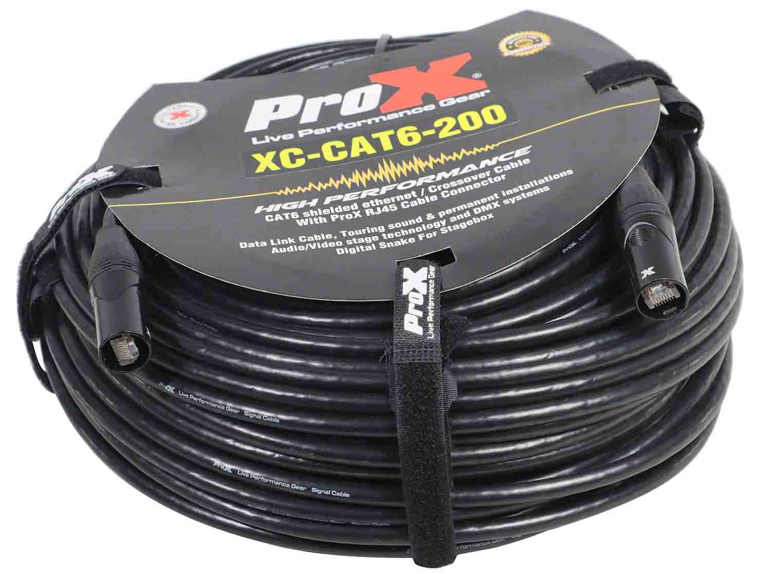 Prox XC-CAT6-200 STP Cat 6 Cable W-RJ45 for Network and Snake Box Connections - 200 Feet - Hollywood DJ