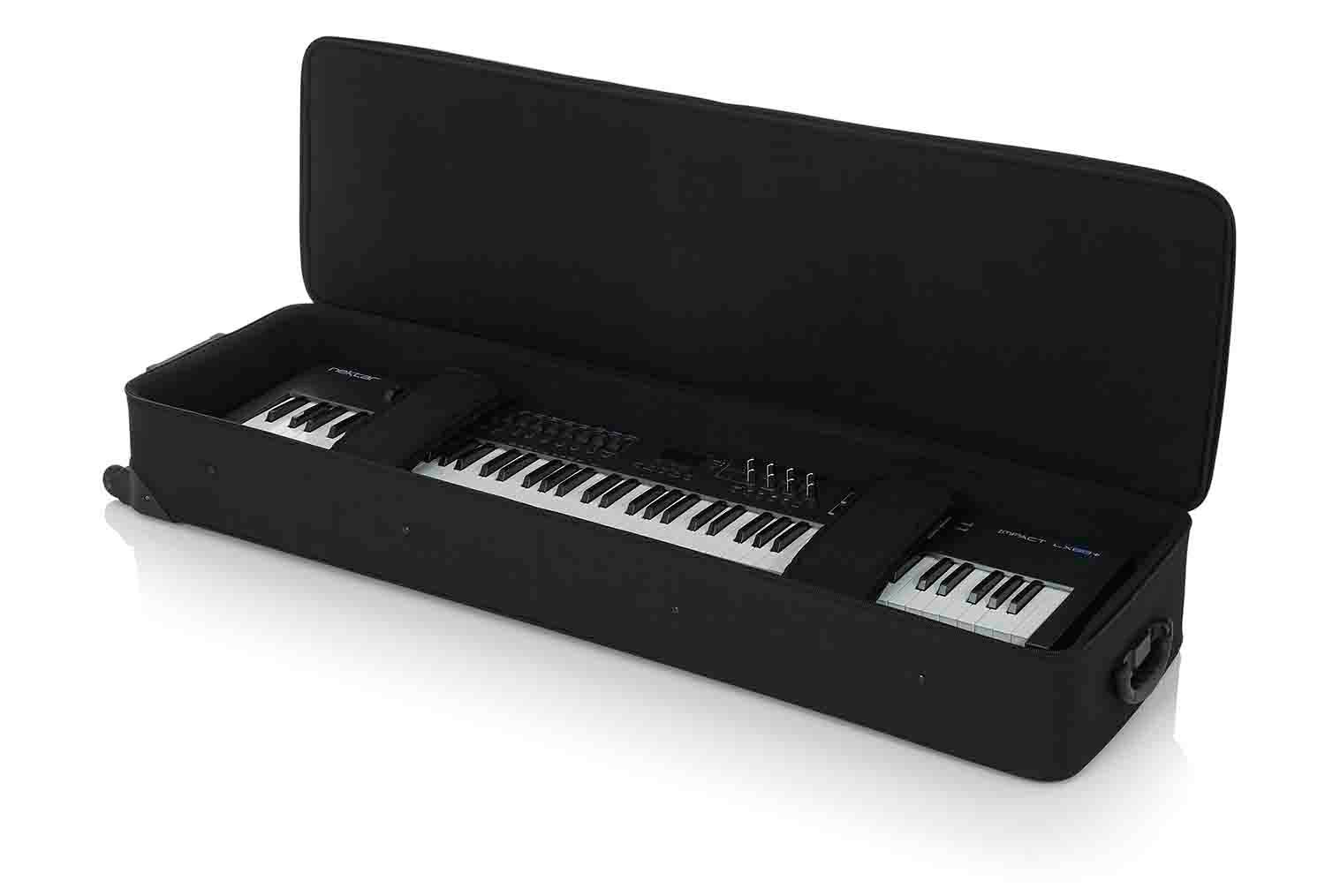Gator Cases GK-88 SLIM Rigid EPS Foam Lightweight Case for 88 Note Keyboards with Wheels - Hollywood DJ