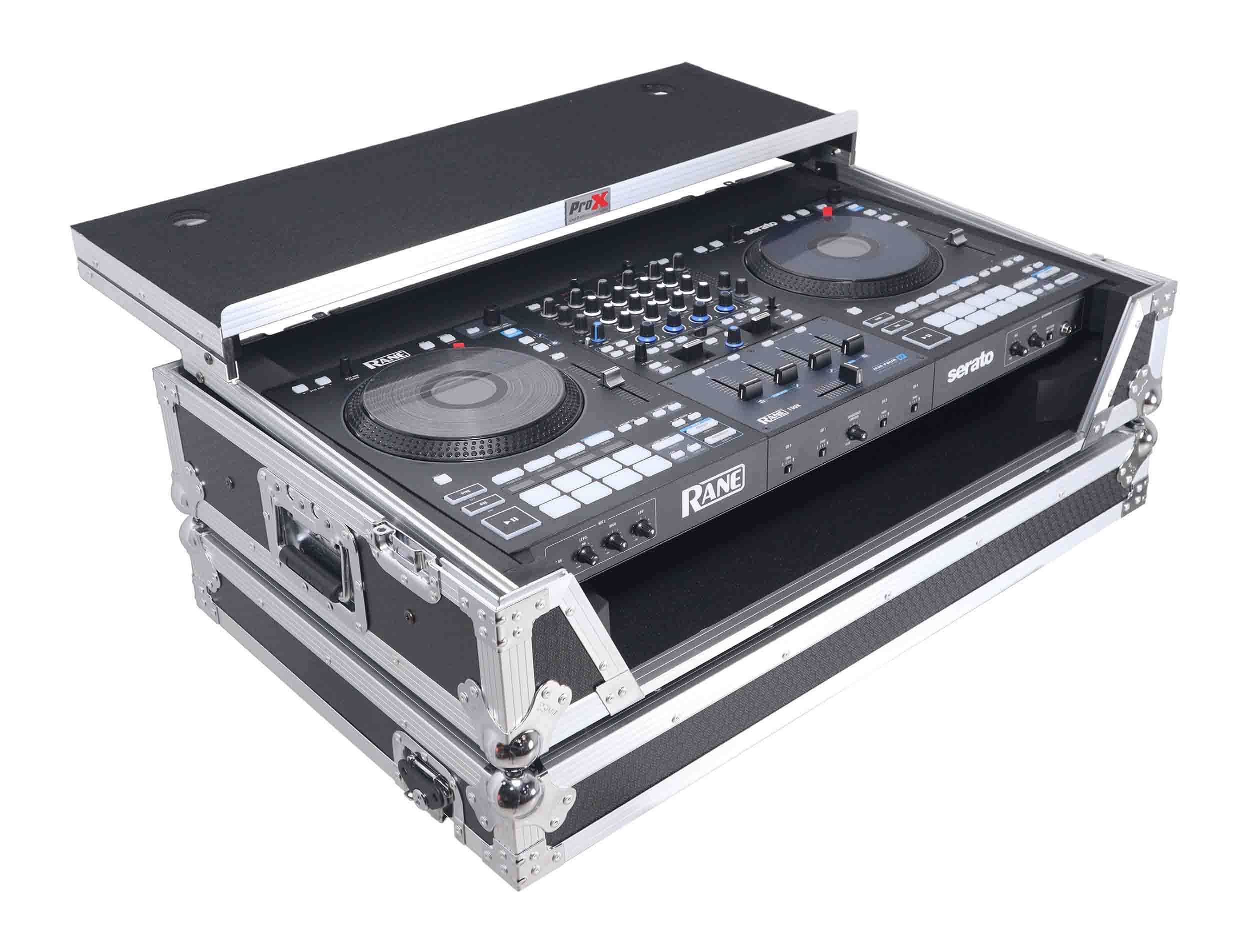 ProX XS-RANEFOUR WLT ATA Flight Style Road Case for RANE Four DJ Controller with Laptop Shelf - Hollywood DJ