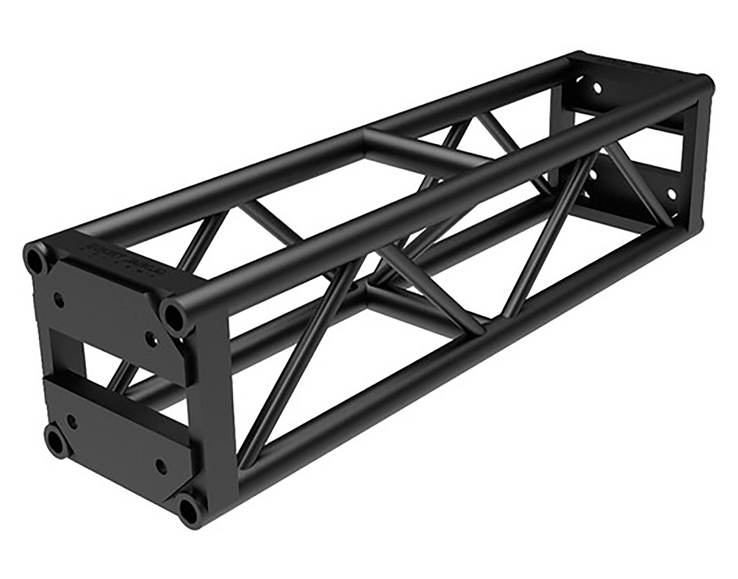 Global Truss DT-GP4-BLK, End Plated Square Truss Straight Segment 4ft - Black - Hollywood DJ