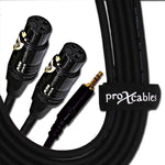 Prox XC-CMXF5 Unbalanced 3.5mm Mini TRS-M to Dual XLR-F High Performance Audio Y Cable - 5 Feet - Hollywood DJ