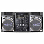 Odyssey FZGSLBM12WRBL Black Low Profile 12″ Format DJ Mixer and Two Battle Position Turntables Flight Coffin Case with Wheels and Glide Platform - Hollywood DJ