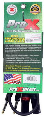 Prox XC-DPXM03 Unbalanced Dual 1/4" TS-M to Dual XLR-M High Performance Audio Cable- 3 Feet - Hollywood DJ