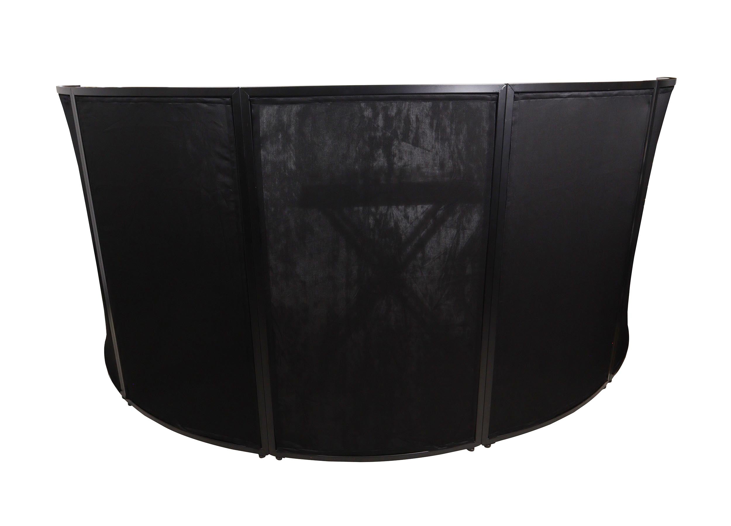 ProX XF-LUNA BLK, DJ Facade 5 Panel Curved with Black White Scrim Kit Black Hardware by ProX Cases