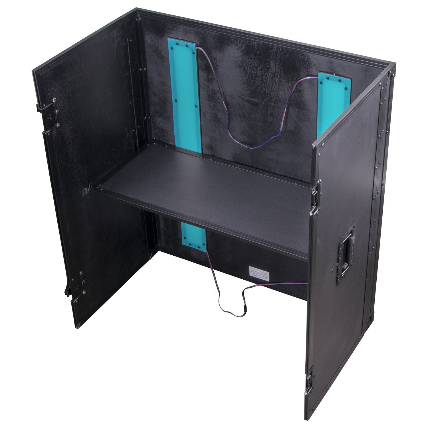 Odyssey FFX2F3336BL Tall DJ Fold-out Stand with LED Panel - 33″ Wide x 36″ - Hollywood DJ