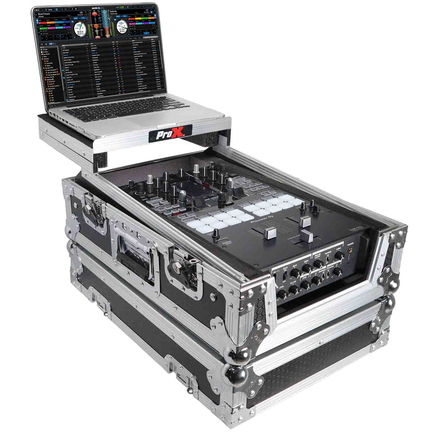 ProX XS-DJMS11LT DJ Flight Case for Pioneer DJM-S11 Mixer with Sliding Laptop Shelf - Hollywood DJ