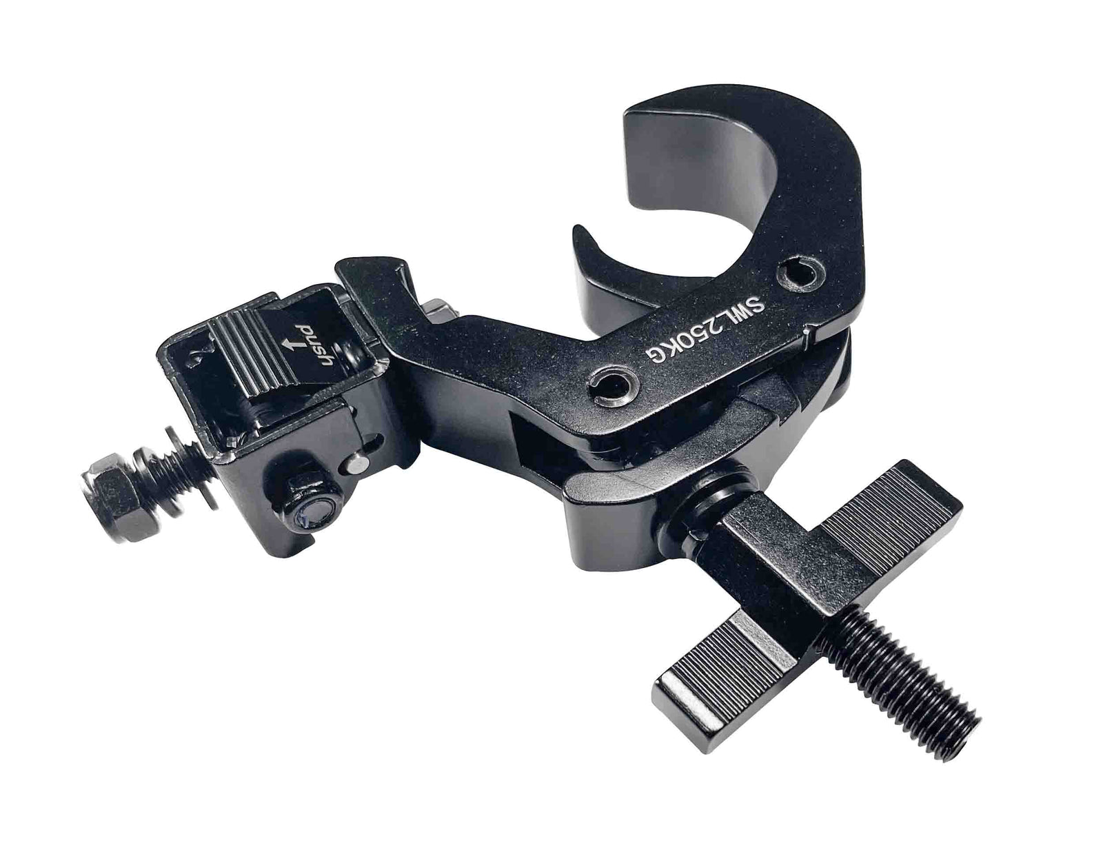 ProX T-QFC12X4, 4 Set Quick 90º Folding Clamp Adapters with T-C12 Truss Clamp 2 in Diameter - Black Finish - Hollywood DJ