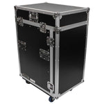 Odyssey FZ1316W 13U Top Slanted 16U Vertical Pro Combo Rack with Casters - Hollywood DJ