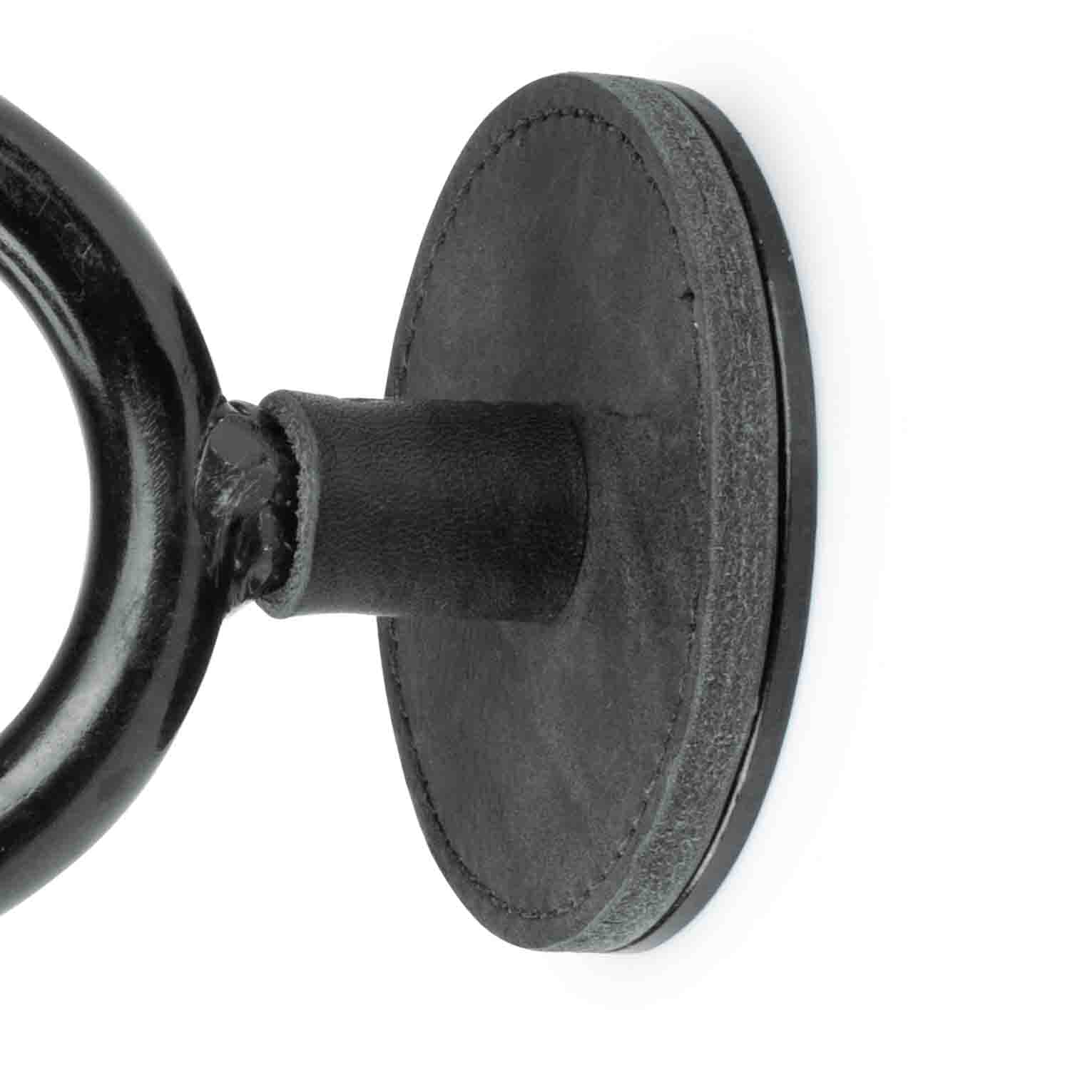 Levy's Leathers LVY-FGHNGR-BKBK Black Forged Guitar Hanger with Black Leather - Hollywood DJ