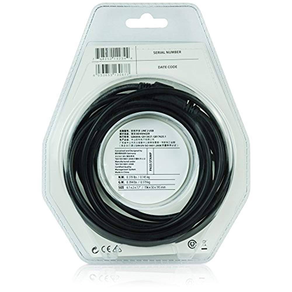 Behringer LINE-2-USB Setero 1/4 Line In to USB Interface Cable - Hollywood DJ