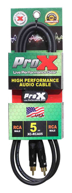 Prox XC-RCA05 High Performance Audio Cable RCA to RCA - 5 Feet - Hollywood DJ