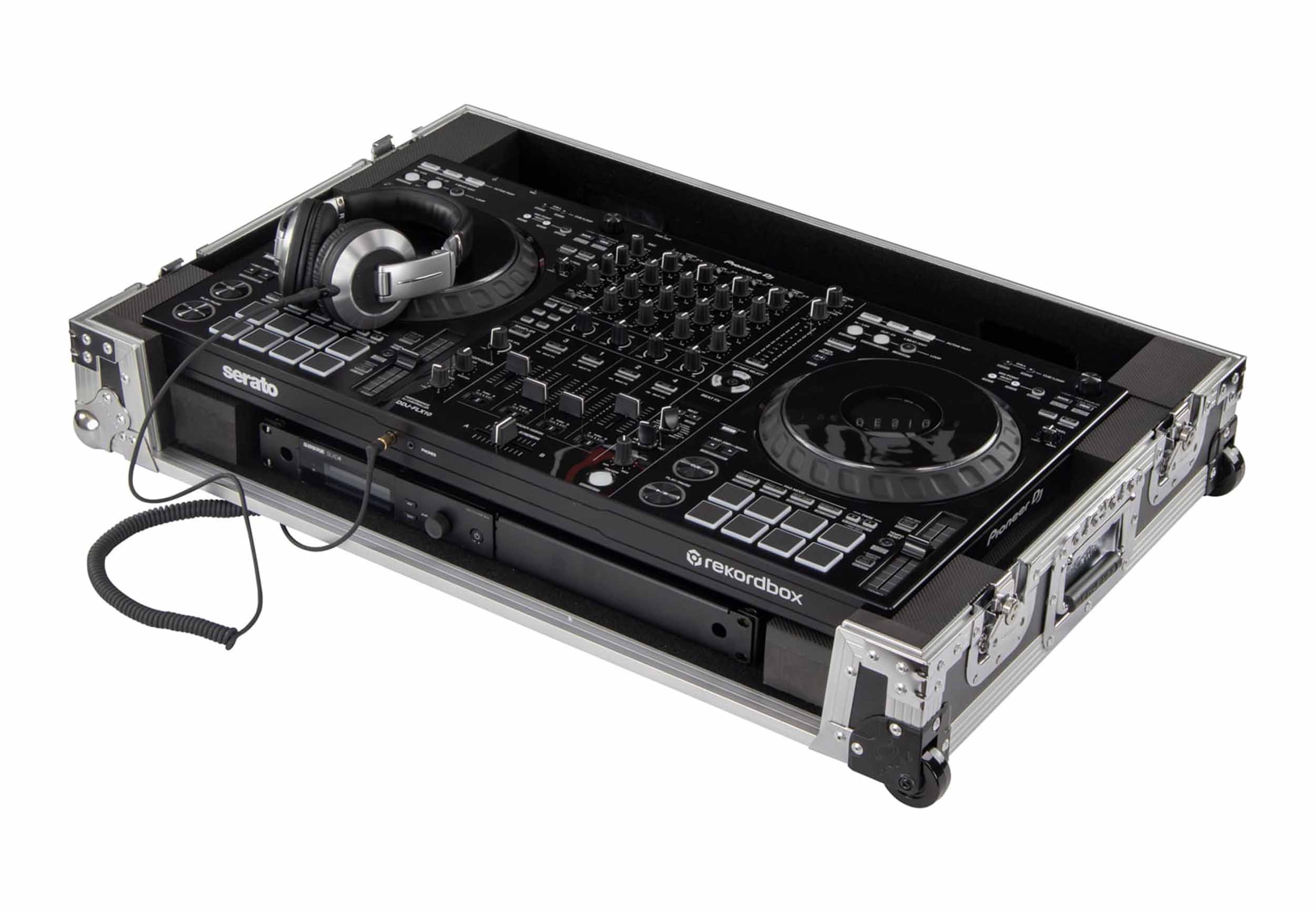 Odyssey FZDDJFLX10CW 1U Flight Case For DDJ-FLX10 Controller with Corner Wheels - Hollywood DJ