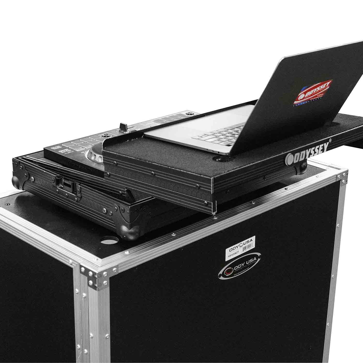 Odyssey FZF33362T 33″ Wide x 36″ Tall Two-Tier DJ Fold-out Stand - Hollywood DJ