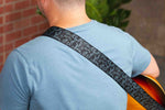 Levy's Leathers MPD2-111 2” Wide Polyester Guitar Strap with Black and Grey Skulls Motif - Hollywood DJ