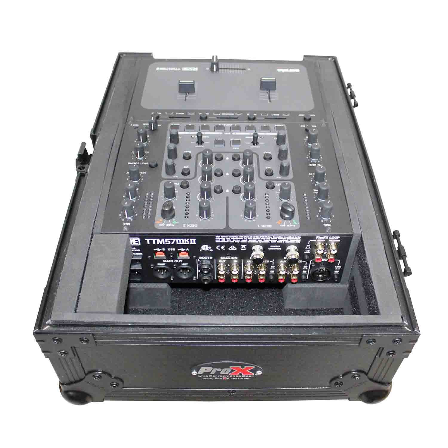ProX XS-M10BL DJ Flight Case For Large Format 10 Inch DJ Mixers - Black on Black - Hollywood DJ