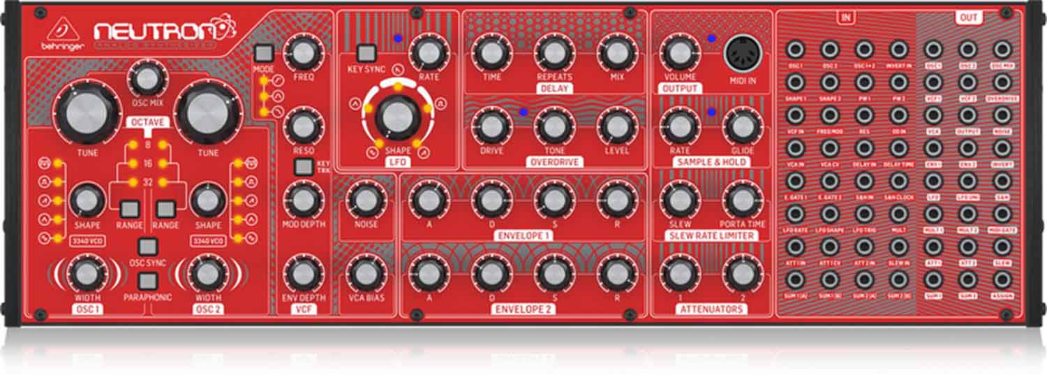 Behringer Neutron Semi Modular And Analog Synthesizer Eurorack Sized Monosynth Module With Multi-Mode VCF - Hollywood DJ