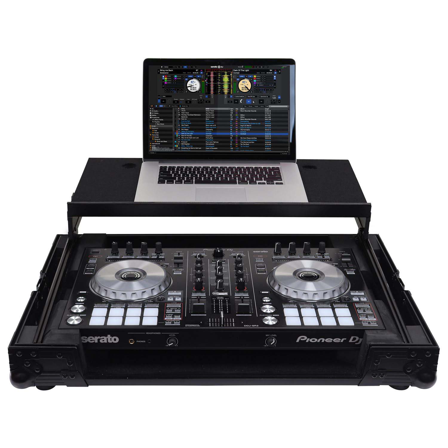 Open Box: Odyssey FZGSADDJSR2BL Flight Case for Pioneer DDJ-SR / DDJ-SR2 DJ Controller with Angle Glide Platform - Black - Hollywood DJ