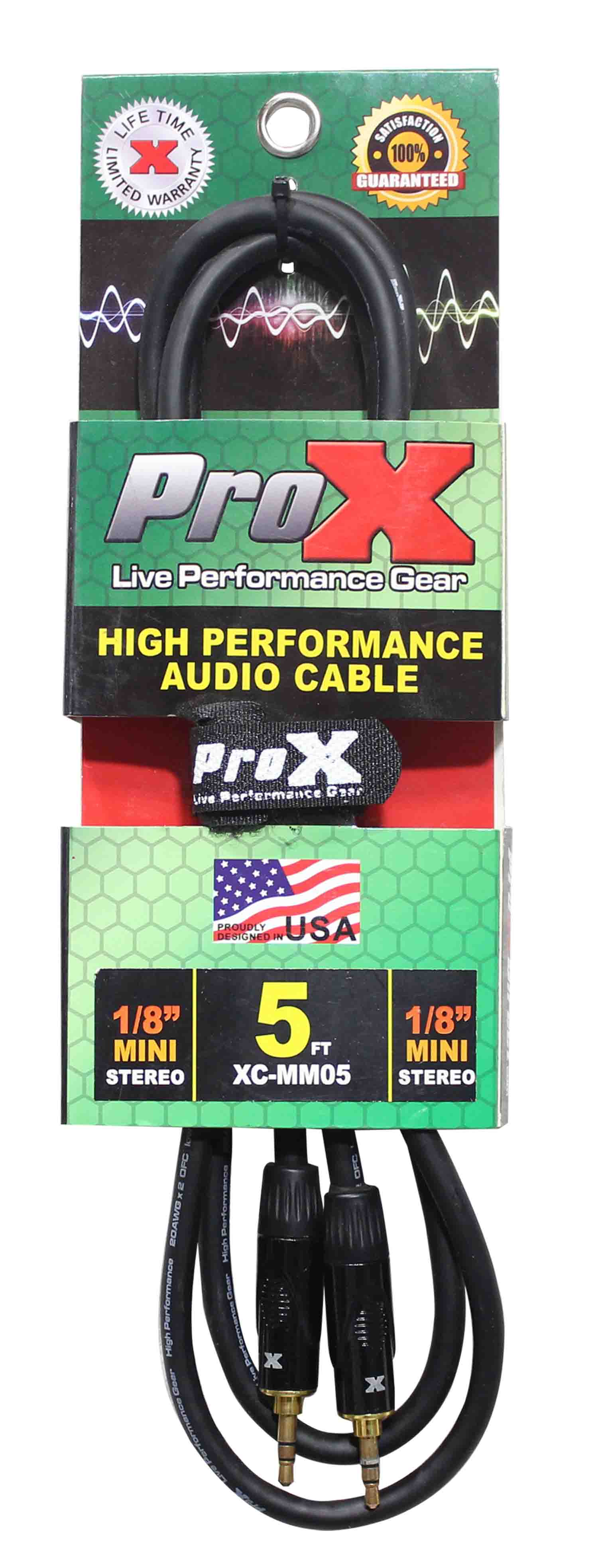 Prox XC-MM05 Balanced TRS-M Mini 1/8" to TRS-M Mini 1/8" High Performance Audio Cable - 5 Feet - Hollywood DJ