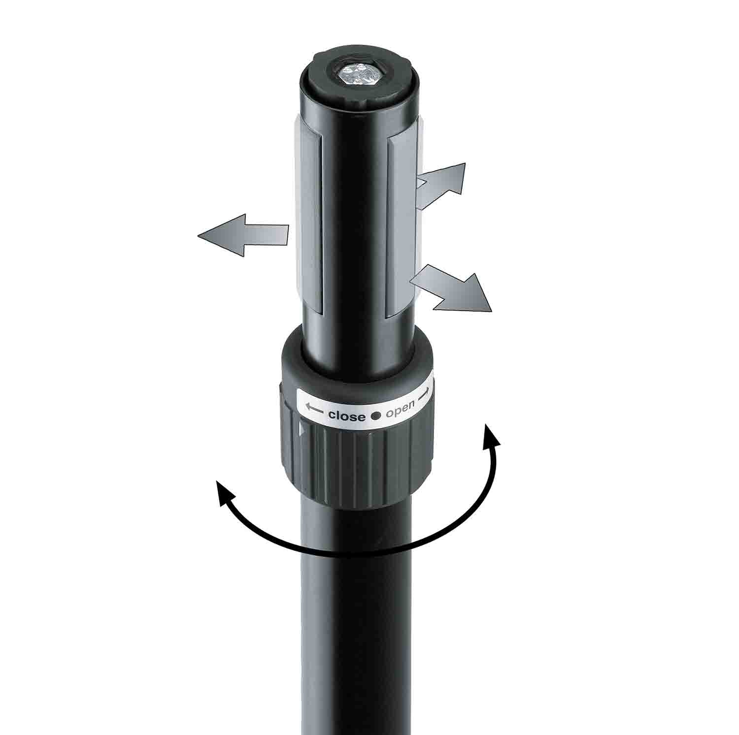 K&M 21360 Subwoofer to Satellite Speaker Pole Rod - Black - Hollywood DJ