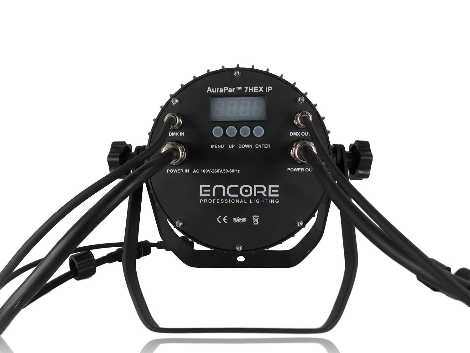 Encore Pro Lighting AuraPar 7HEX, 15 watt 6in1 RGBAWU/V Flicker Free LEDs Light - Hollywood DJ