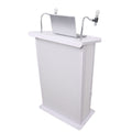 ProX X-MAESTRO MEDIA WH, Maestro Multi-Media Lectern Podium for LED Flatscreen TVs up to 32" with 2 Gooseneck Mic Stands - White Finish ProX Cases