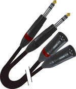 Prox XC-DSXM03 Balanced Dual 1/4" TRS-M to Dual XLR3-M High Performance Audio Cable - 3 Feet - Hollywood DJ
