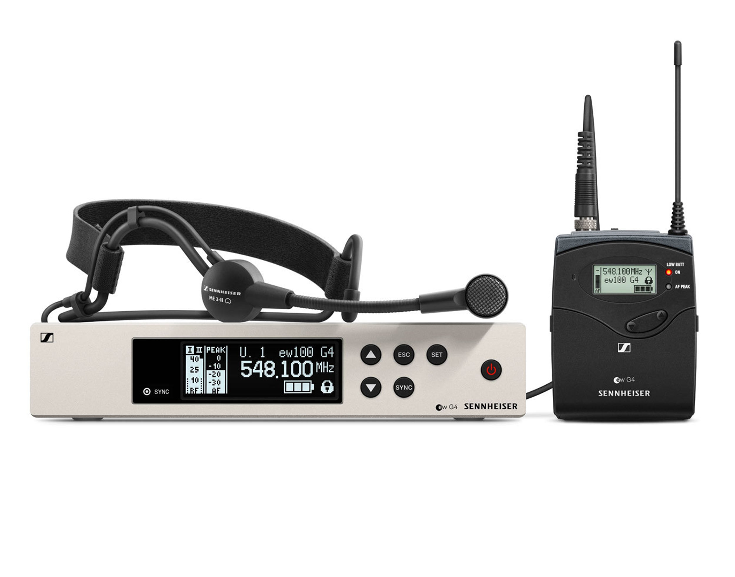 Sennheiser EW 100 G4-ME3-A Wireless Headmic Set - 516 to 558 MHz - Hollywood DJ