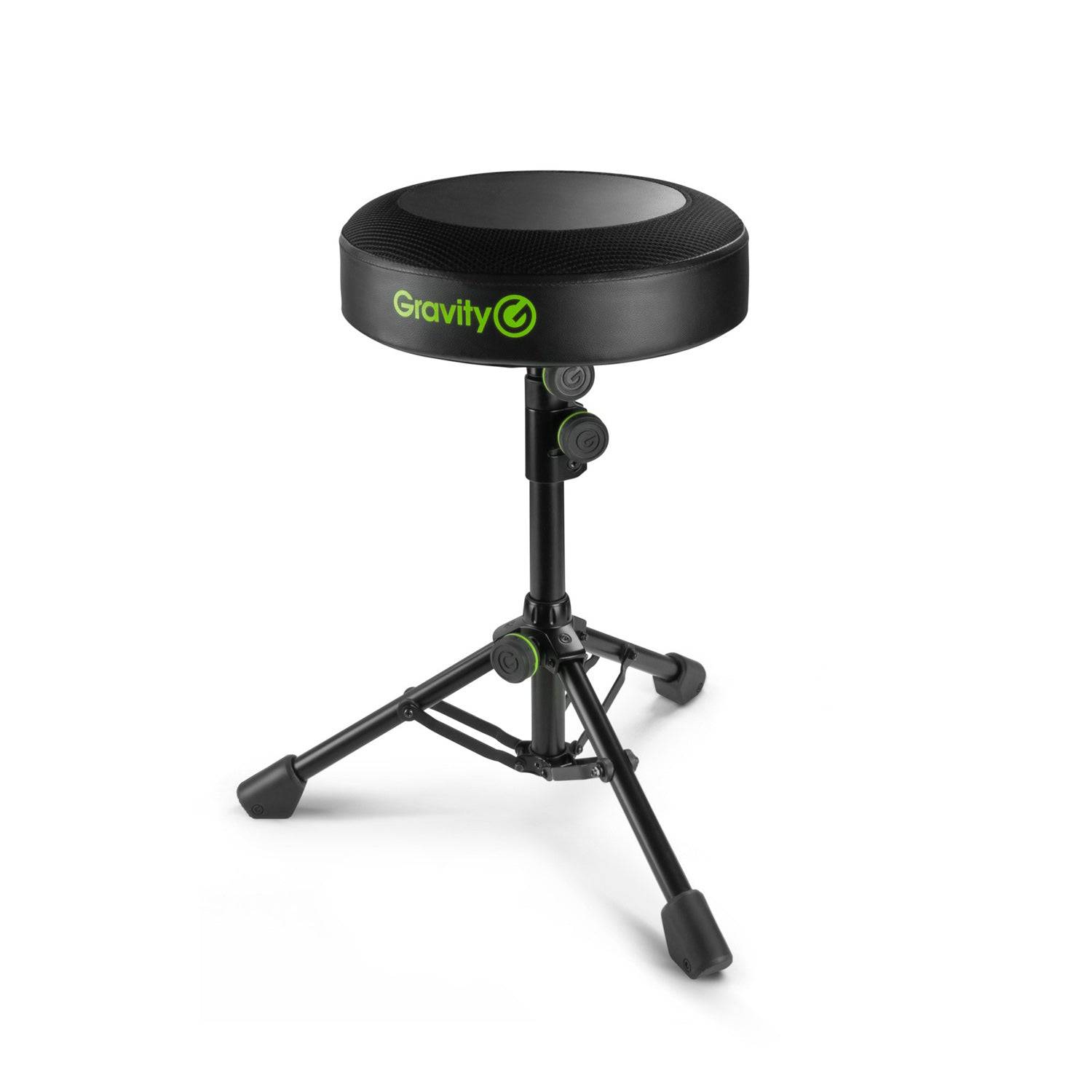 Gravity GFDSEAT1 Round Musicians Stool Foldable, Adjustable Height - Hollywood DJ