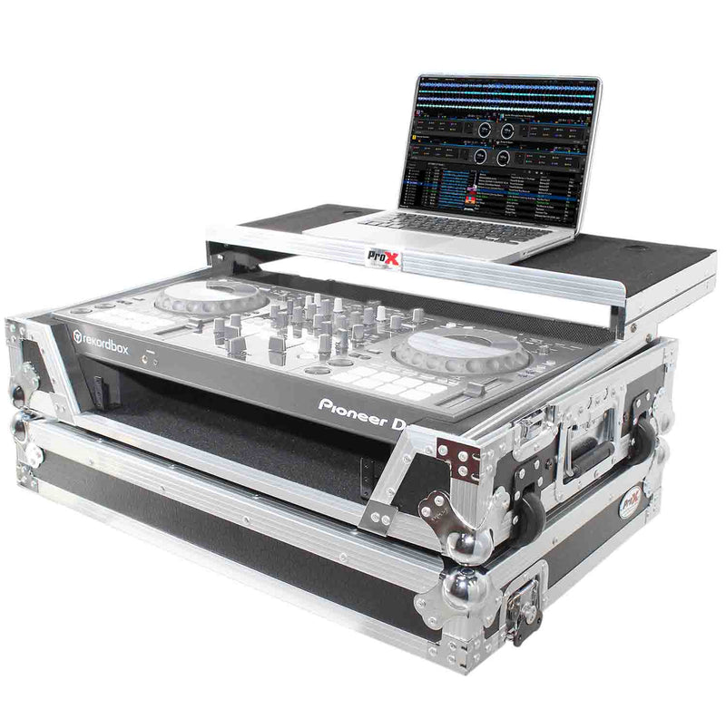 B-Stock: ProX XS-DDJ800 WLT DJ Flight Case For Pioneer DDJ-800 Digital Controller With Sliding Laptop Shelf and Wheels - Hollywood DJ