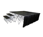 ProX XSF-Skirt24, StageX Black Portable Stage Skirt - 24 Inch - Hollywood DJ