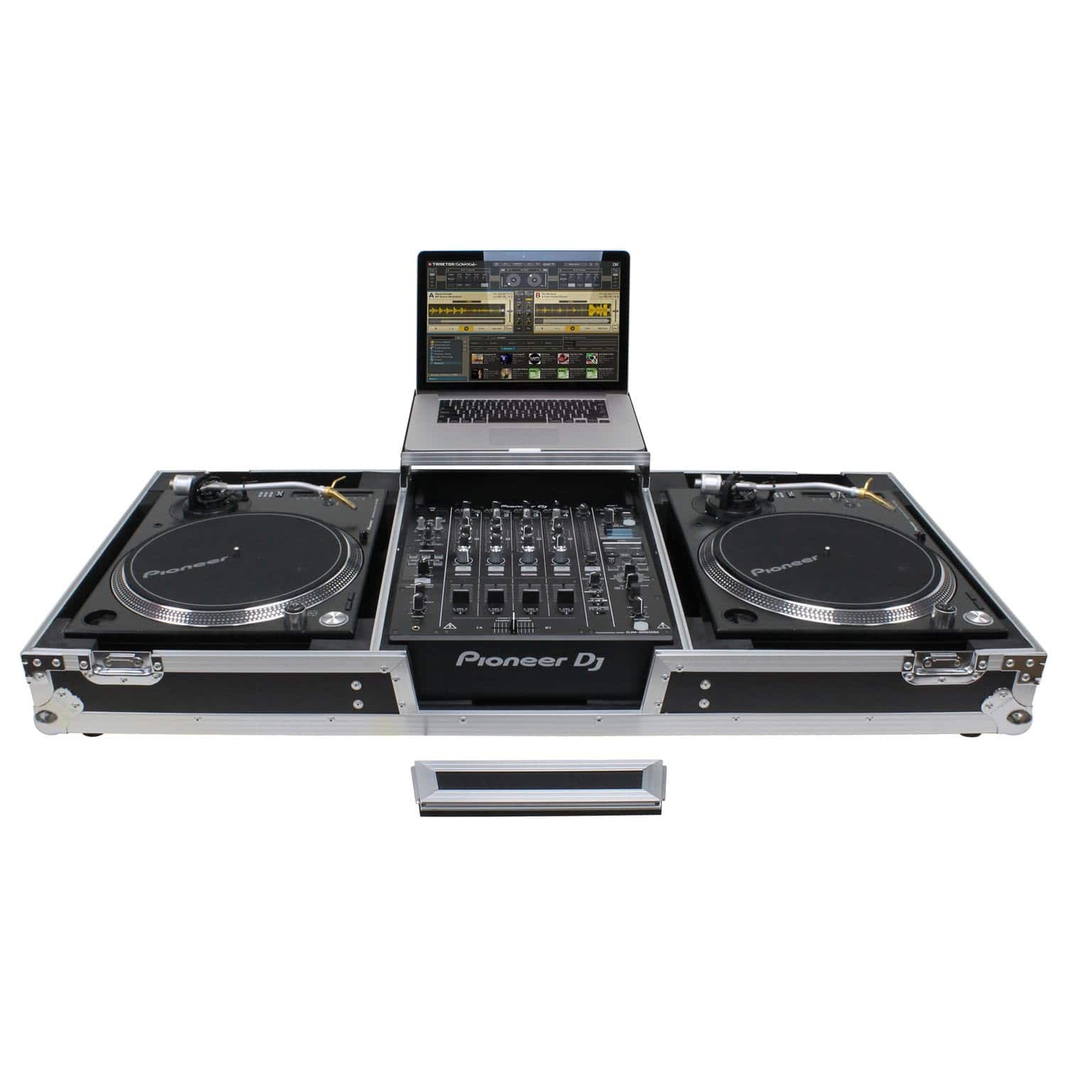 Odyssey FZGSLBM12WR DJ Flight Coffin Case for 12″ Format DJ Mixer and Two Battle Position Turntables - Hollywood DJ