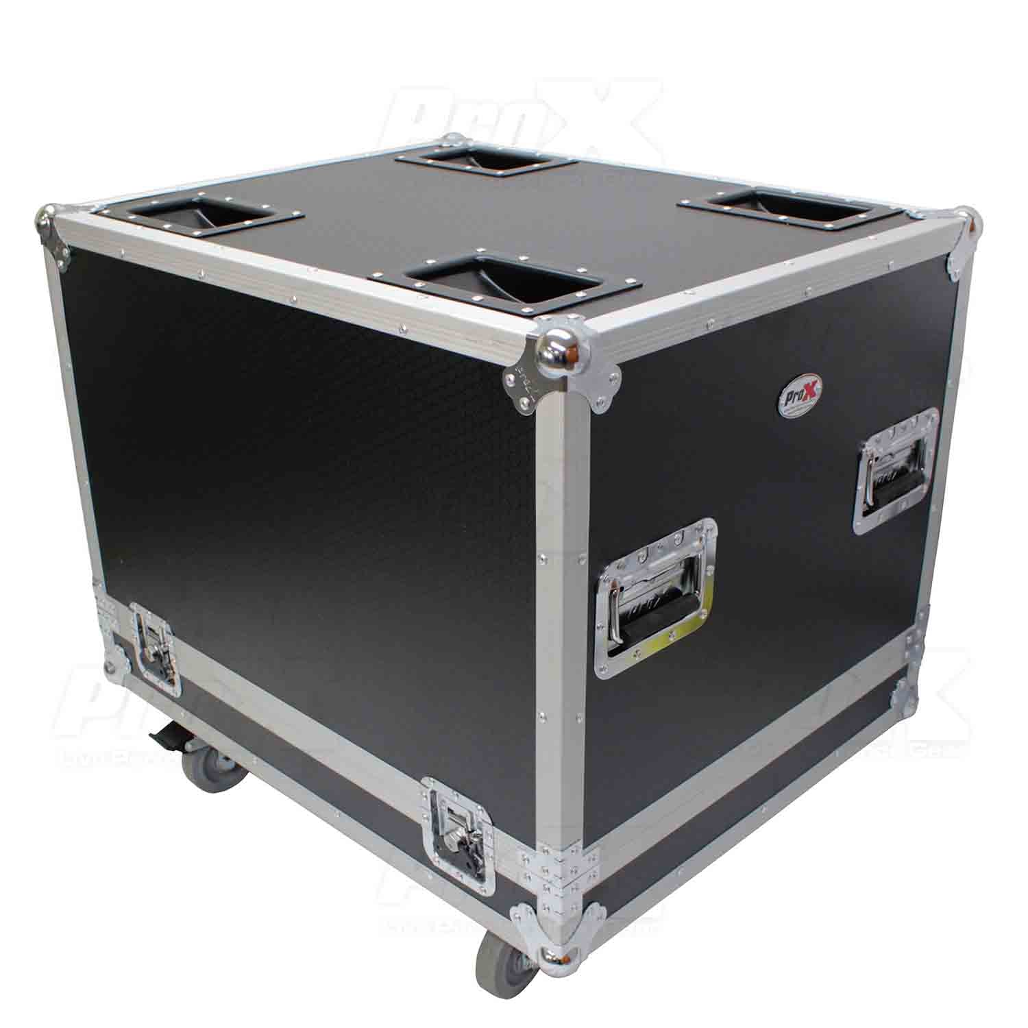 ProX X-RCF-SUB8004AS Flight Case for RCF SUB 8004-AS and RCF SUB 708-AS II Subwoofer Speakers with 4 Inch Wheels - Hollywood DJ