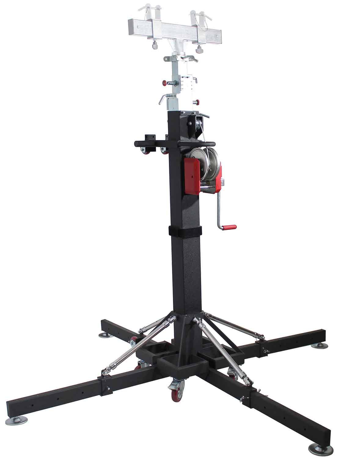 ProX XT-CRANK18FT-500 Lighting Heavy-Duty Crank Truss Stand 500 Lbs Capacity with Outriggers Center Load18'Includes T-Adapter Truss Mount - 18 Feet - Hollywood DJ