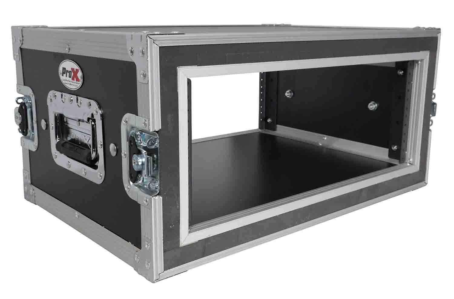 ProX T-4RSP14, 4U Vertical Shockproof Effects Rack 14" Depth Rail to Rail with Handles - Hollywood DJ