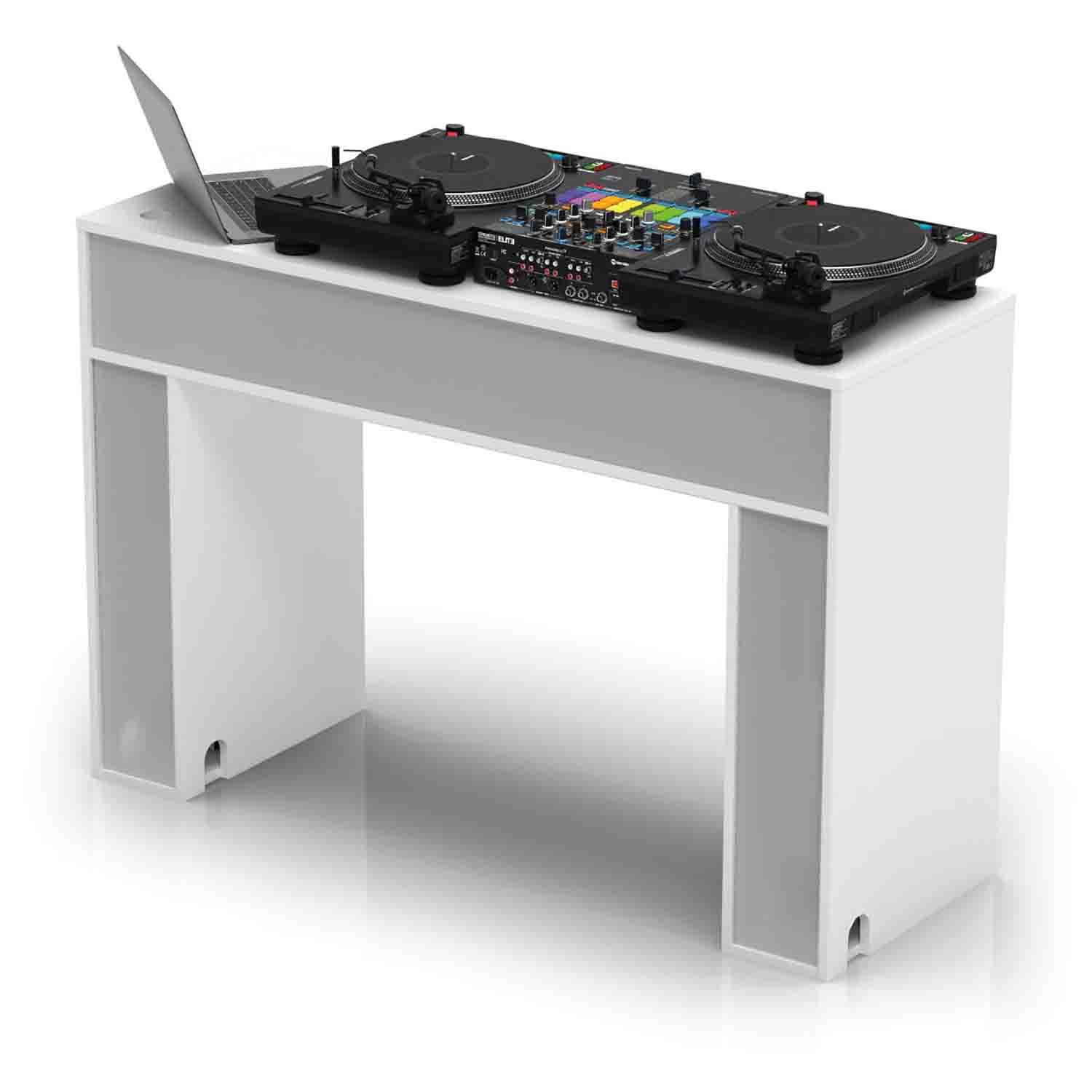Glorious Modular DJ Mix Station with 6-Part Design - White - Hollywood DJ