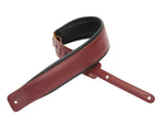 Levy's Leathers DM1PD-BRG 3″ Leather Guitar Strap - Burgundy - Hollywood DJ