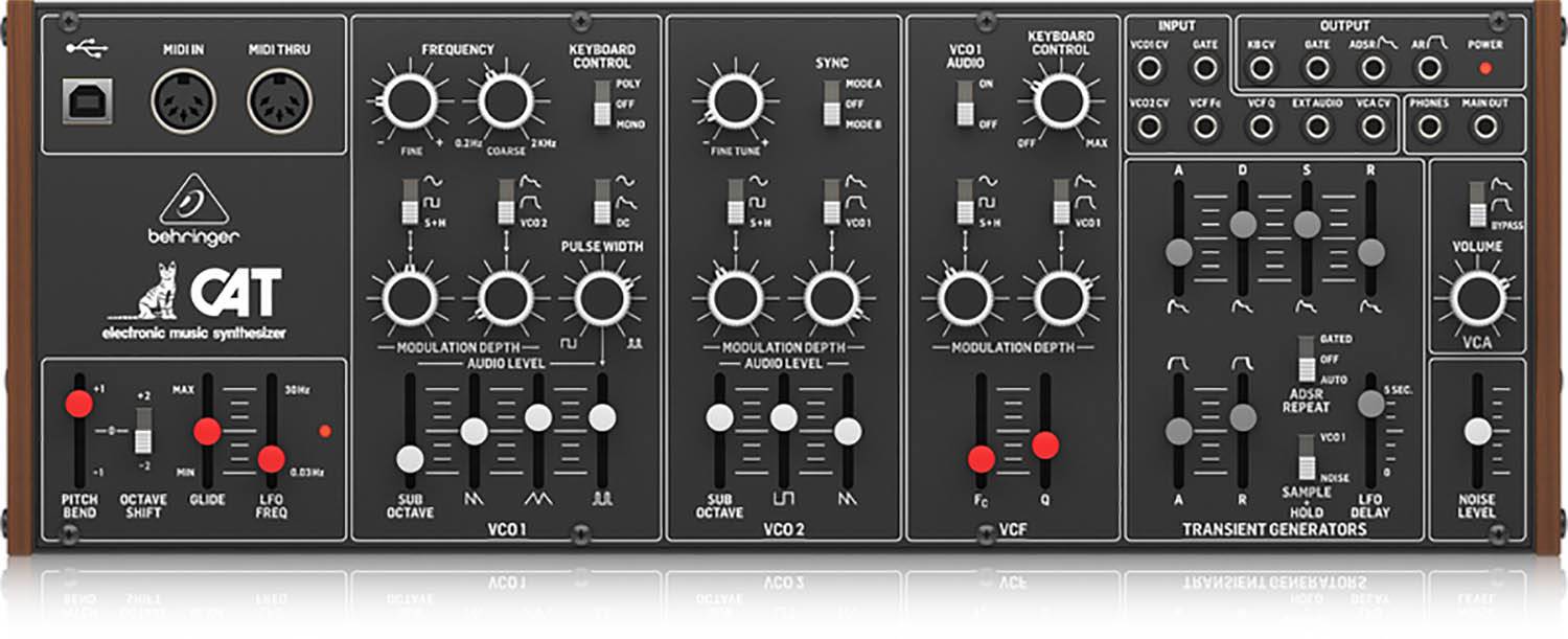 Behringer CAT Duophonic Analog Synthesizer with Dual VCOs, 4 Mixable Waveforms, 16-Voice Poly Chain and Eurorack Format - Hollywood DJ