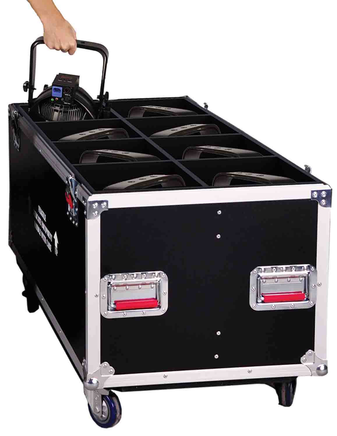 Gator Cases G-TOURPAR64-LED-8 Tour Style Transport Case for 8 LED PAR 64 Light Fixtures - Hollywood DJ
