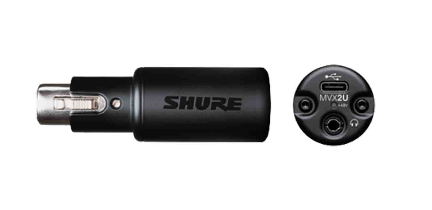 Shure MVX2U Motiv Digital Audio Interface XLR to USB Adaptor with Headphone Output - Hollywood DJ