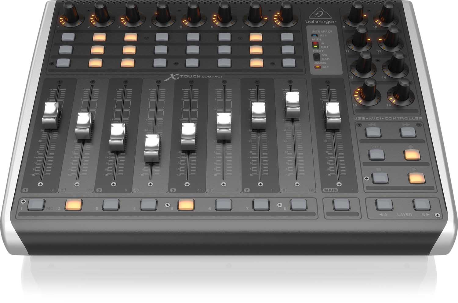 B-Stock: Behringer X-TOUCH COMPACT Universal USB/MIDI Controller with 9 Touch-Sensitive Motor Faders - Hollywood DJ