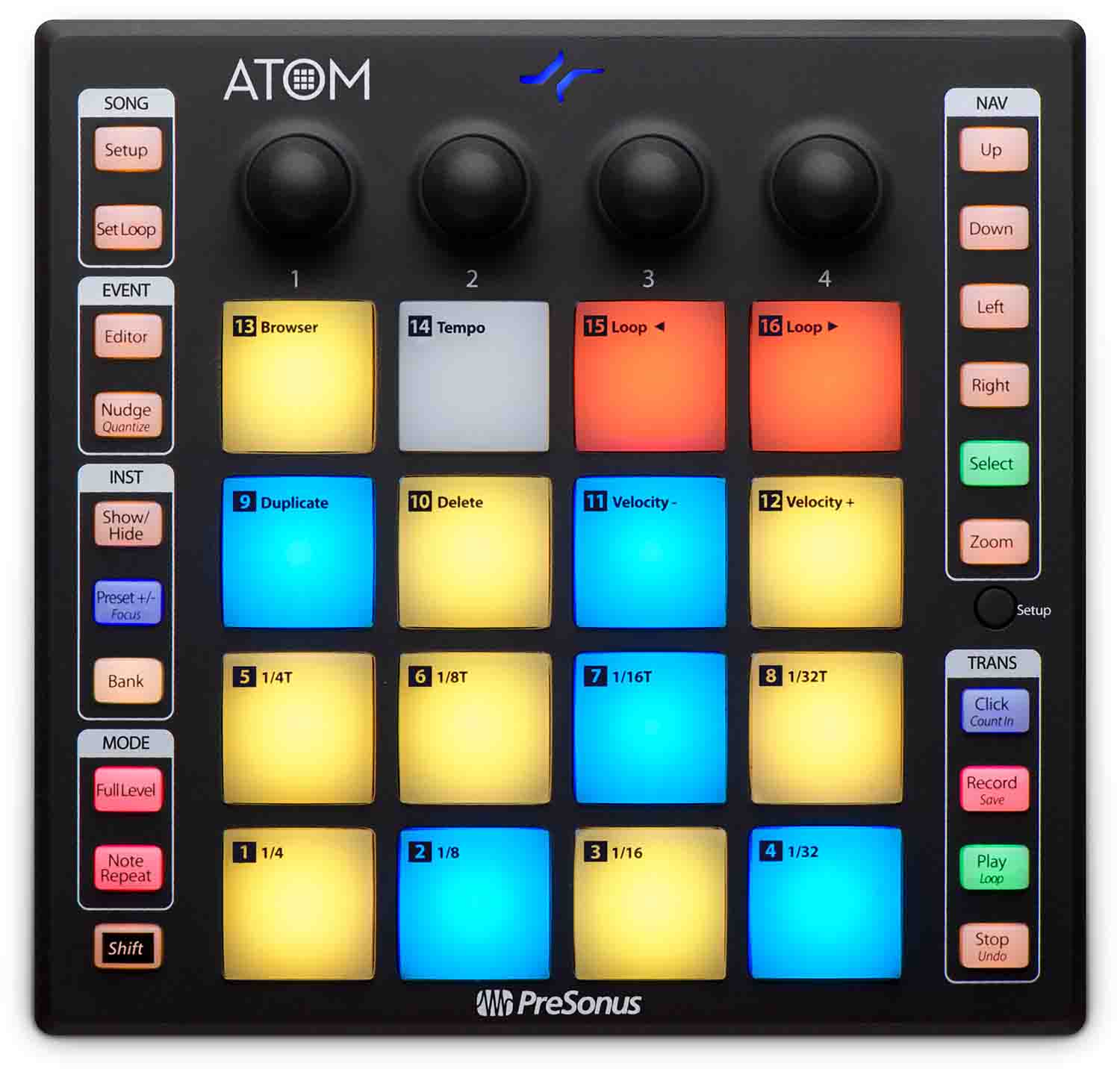 PreSonus ATOM, 16-pad Production and Performance Pad Controller - Hollywood DJ