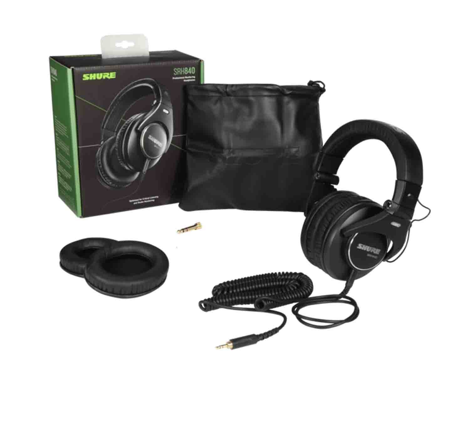 Shure SRH840-BK Professional Monitoring Headphones - Black - Hollywood DJ